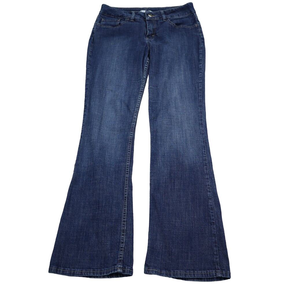 Lee Pants Womens 8 Blue Mid Rise Flat Front Boot Cut Riders Jeans Bottoms